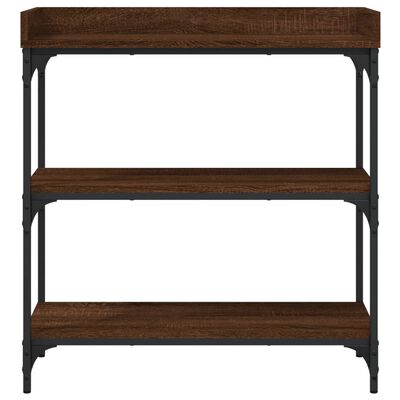 vidaXL Table console avec étagères chêne marron 75x30x80 cm