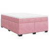 vidaXL Sommier &agrave; lattes de lit avec matelas Rose 160x200 cm Velours