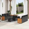 vidaXL Ensemble de canap&eacute; de jardin avec coussin 9 pcs Noir