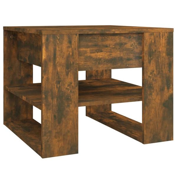 vidaXL Table basse chêne fumé 55,5x55x45 cm bois d'ingénierie