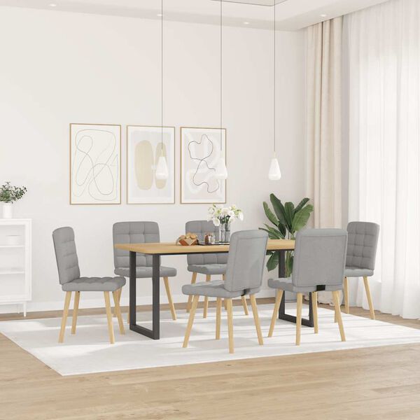 vidaXL Chaises &agrave; manger lot de 6 gris nuage tissu