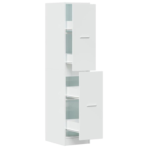vidaXL Armoire d'apothicaire blanc brillant bois d&rsquo;ing&eacute;nierie