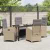 vidaXL Ensemble de salle &agrave; manger pour jardin 5 pcs Beige polyrotin