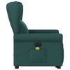 vidaXL Fauteuil inclinable de massage &eacute;lectrique Vert fonc&eacute; Tissu