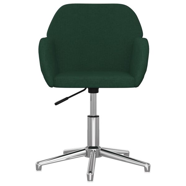 vidaXL Chaise pivotante de bureau Vert fonc&eacute; Tissu