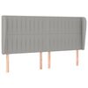vidaXL T&ecirc;te de lit avec oreilles Gris clair 183x23x118/128 cm Tissu