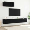 vidaXL Ensemble meuble TV 3 pcs Ch&ecirc;ne noir Bois d'ing&eacute;nierie