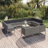 vidaXL Salon de jardin 14 pcs avec coussins R&eacute;sine tress&eacute;e Gris
