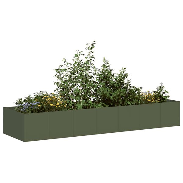 vidaXL Jardini&egrave;re vert olive 280x80x40 cm acier