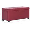 vidaXL Pouf de rangement 87,5 cm Rouge bordeaux Similicuir