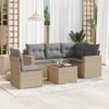 vidaXL Salon de jardin avec coussins 6 pcs beige r&eacute;sine tress&eacute;e