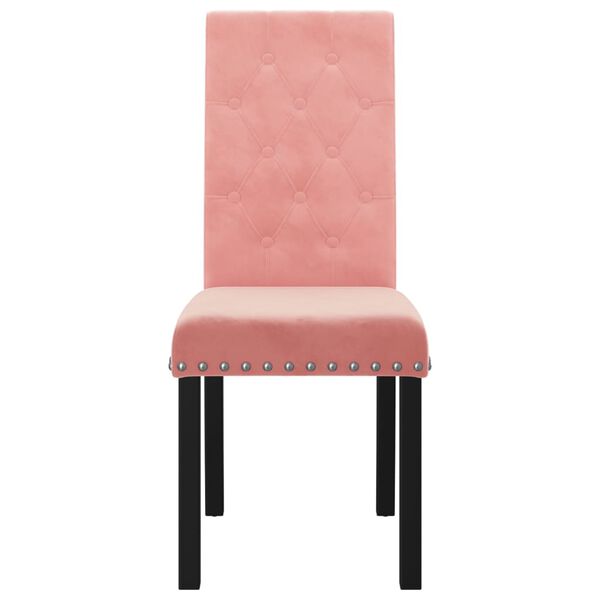vidaXL Chaises &agrave; manger lot de 4 rose velours