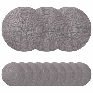 vidaXL Placemets en jute 12 pc Gris 100 % jute Tossa