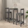 vidaXL Ensemble de bar 3 pcs Gris Bois de pin massif