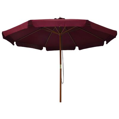 vidaXL Parasol d'extérieur avec mât en bois 330 cm Bordeaux