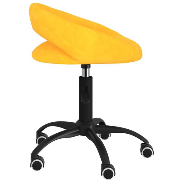 vidaXL Chaises pivotantes &agrave; manger lot de 4 jaune moutarde velours