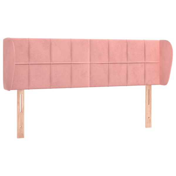 vidaXL T&ecirc;te de lit avec oreilles Rose 147x23x78/88 cm Velours
