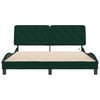 vidaXL Cadre de lit avec LED sans matelas vert fonc&eacute; 160x200 cm velours