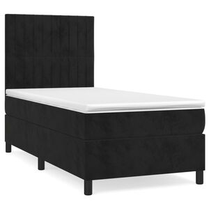 vidaXL Sommier &agrave; lattes de lit et matelas Noir 80x200 cm Velours