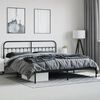 vidaXL Cadre de lit m&eacute;tal sans matelas avec t&ecirc;te de lit noir 200x200cm