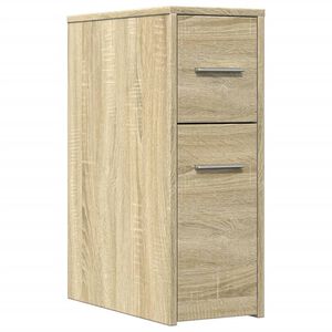 vidaXL Armoire de salle de bain étroite avec roulettes chêne sonoma