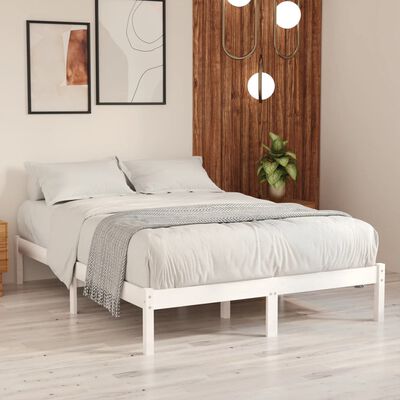 vidaXL Cadre de lit Blanc Bois de pin massif 140x200 cm