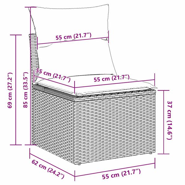 vidaXL Ensemble de Canap&eacute;s 8 pcs beige et gris clair polyrotin