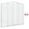 vidaXL Paniers &agrave; gabions arqu&eacute;s 13 pcs 200x30x180/200 cm Fer galvanis&eacute;