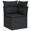 vidaXL Salon de jardin 12 pcs avec coussins noir r&eacute;sine tress&eacute;e