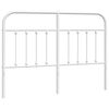 vidaXL T&ecirc;te de lit de remplacement m&eacute;tal blanc 140 cm