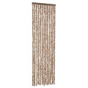 vidaXL Rideau anti-mouches beige et marron fonc&eacute; 56x185 cm chenille