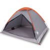 vidaXL Tente de camping &agrave; d&ocirc;me 2 personnes gris et orange imperm&eacute;able