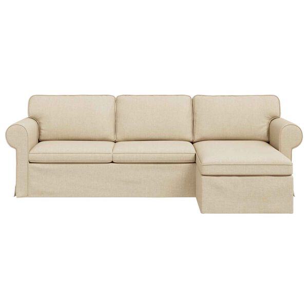 vidaXL Canap&eacute; 210cm Cr&egrave;me M&eacute;tал