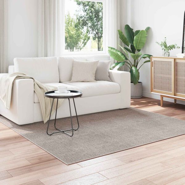 vidaXL Tapis de surface LUGO Cr&egrave;me et Taupe 200 x 200 cm Polyester