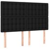 vidaXL Sommier &agrave; lattes de lit et matelas et LED Noir 140x190 cm Tissu