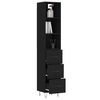 vidaXL Buffet haut Noir 34,5x34x180 cm Bois d'ing&eacute;nierie