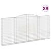 vidaXL Paniers &agrave; gabions arqu&eacute;s 9 pcs 400x30x180/200 cm Fer galvanis&eacute;