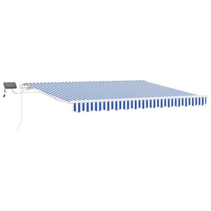 vidaXL Auvent r&eacute;tractable Bleu et Blanc 350 x 250 cm