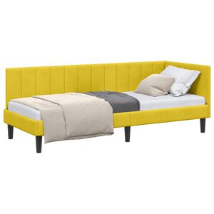 vidaXL Cadre de lit d'angle Jaune 80 x 200 cm Velours