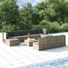 vidaXL Salon de jardin 10 pcs avec coussins Gris R&eacute;sine tress&eacute;e