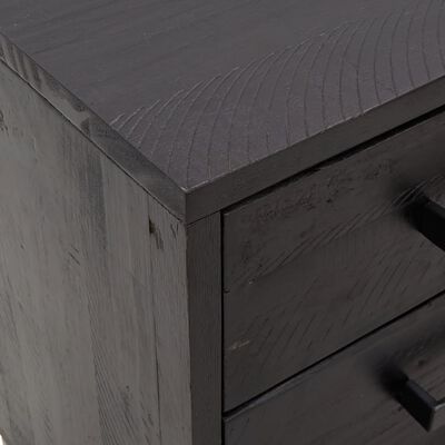 vidaXL Tables de chevet 2 pcs Noir 36x30x45 cm Bois de pin massif