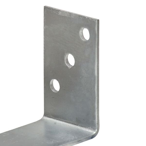 vidaXL Piquets de cl&ocirc;ture 6 pcs Argent&eacute; 8x6x30 cm Acier galvanis&eacute;