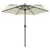 vidaXL Parasol de jardin et lumi&egrave;res LED m&acirc;t en aluminium blanc sable
