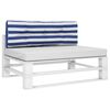 vidaXL Coussin de palette rayures bleues et blanches tissu