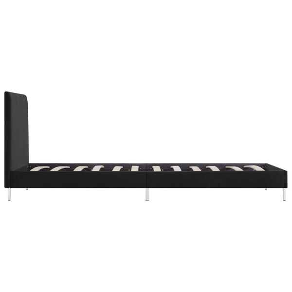 vidaXL Cadre de lit sans matelas noir tissu 90x200 cm