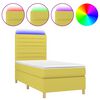 vidaXL Sommier &agrave; lattes de lit et matelas et LED Vert 90x190 cm Tissu