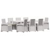 vidaXL Ensemble de salle &agrave; manger pour jardin 9 pc Blanc et cr&egrave;me PP