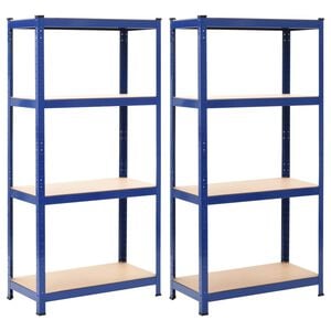 vidaXL &Eacute;tag&egrave;res de rangement 2 pcs Bleu 80x40x160 cm Acier et MDF