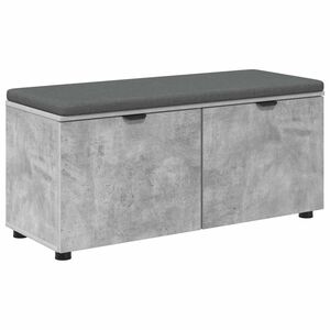 vidaXL Banc d'entr&eacute;e avec coussin Gris B&eacute;ton 100 x 38 x 46 cm