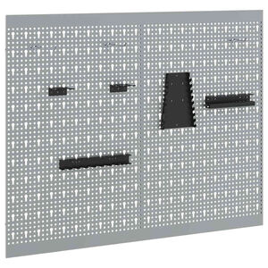vidaXL Panneau mural &agrave; outils 2 pc Gris 100 x 1 x 80 cm